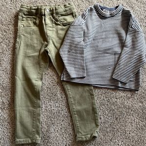 Zara boys denim pants and sweater